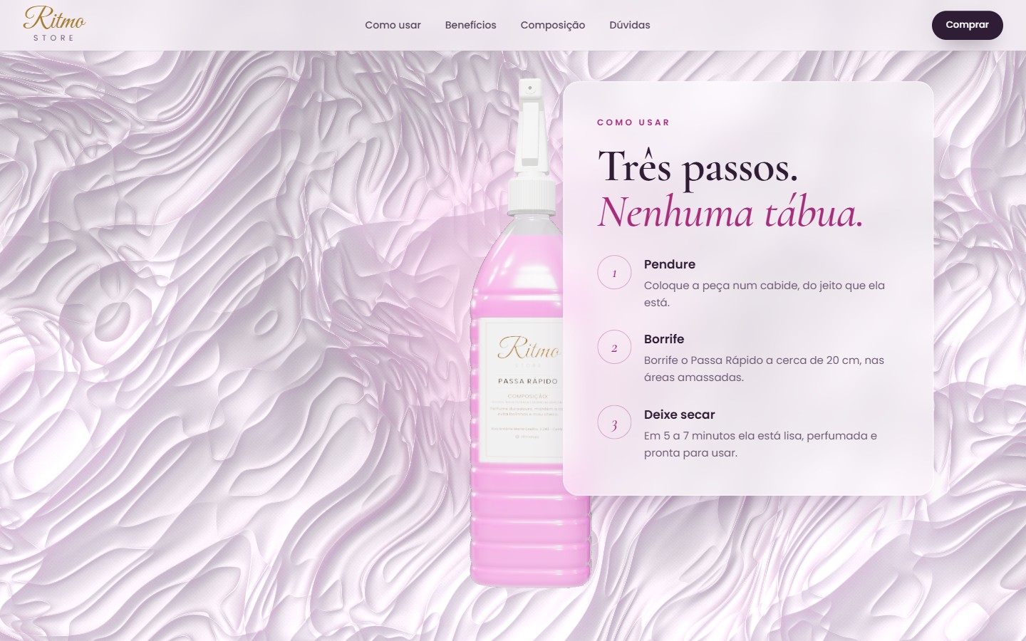 Seção Como usar do site da Ritmo Store